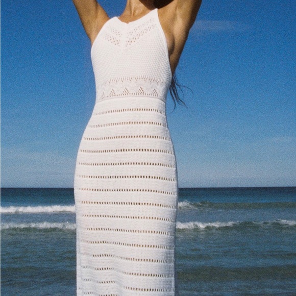 Zara Knit White Dress - Picture 1 of 4